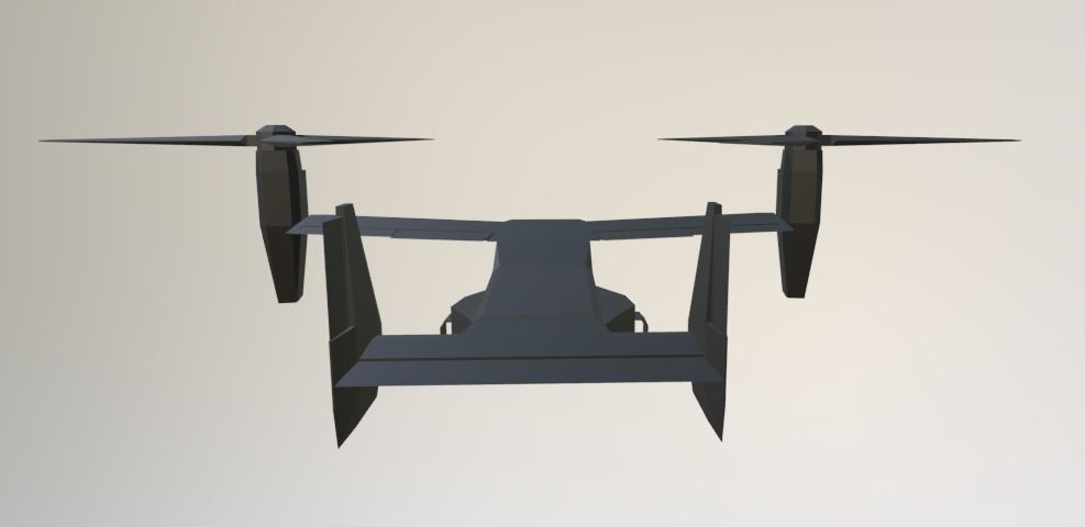 V22 Osprey  Low-poly 3D model_3