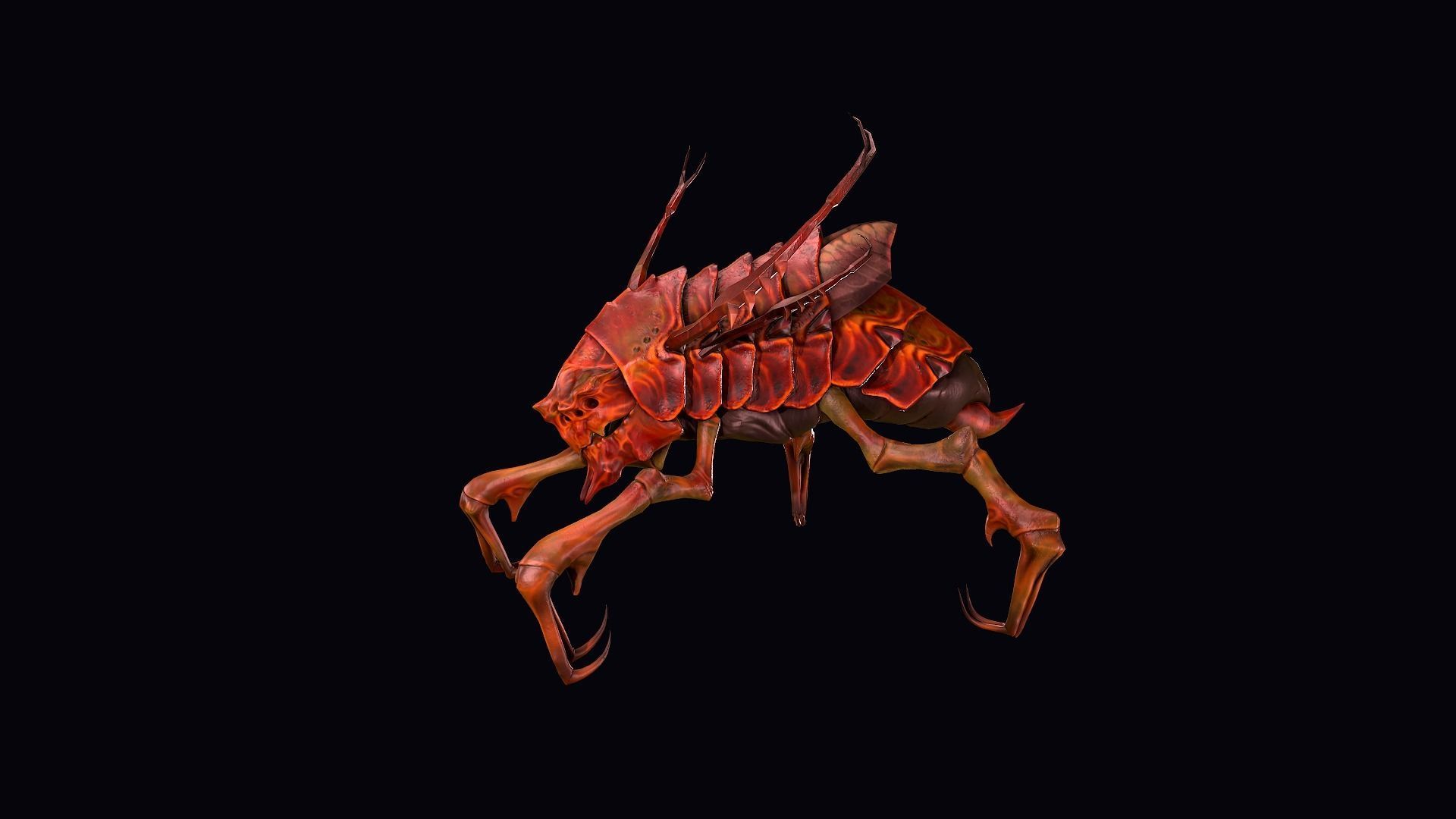 Baby Insect Low Low-poly 3D model_7