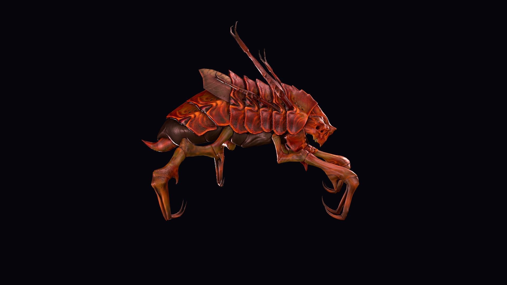 Baby Insect Low Low-poly 3D model_4