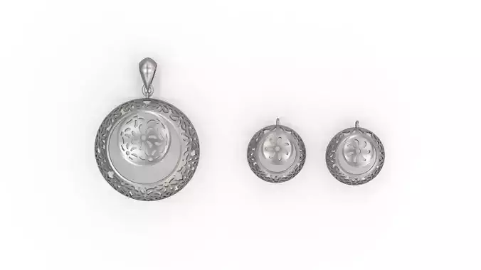 Ultra Vision Circular Earring and Pendant Set