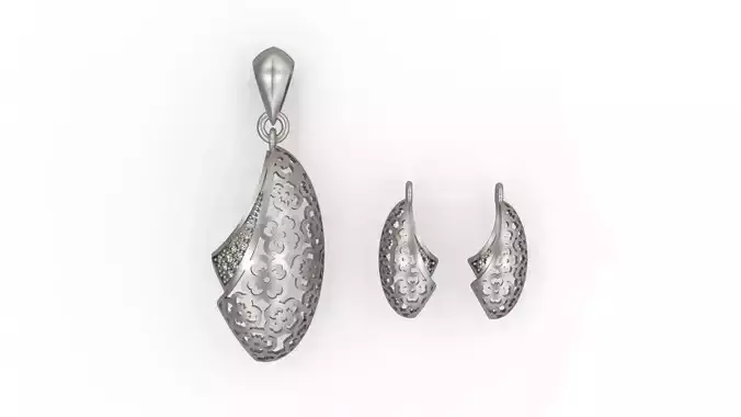 Ultra Vision Angel Wing Earring and Pendant Set