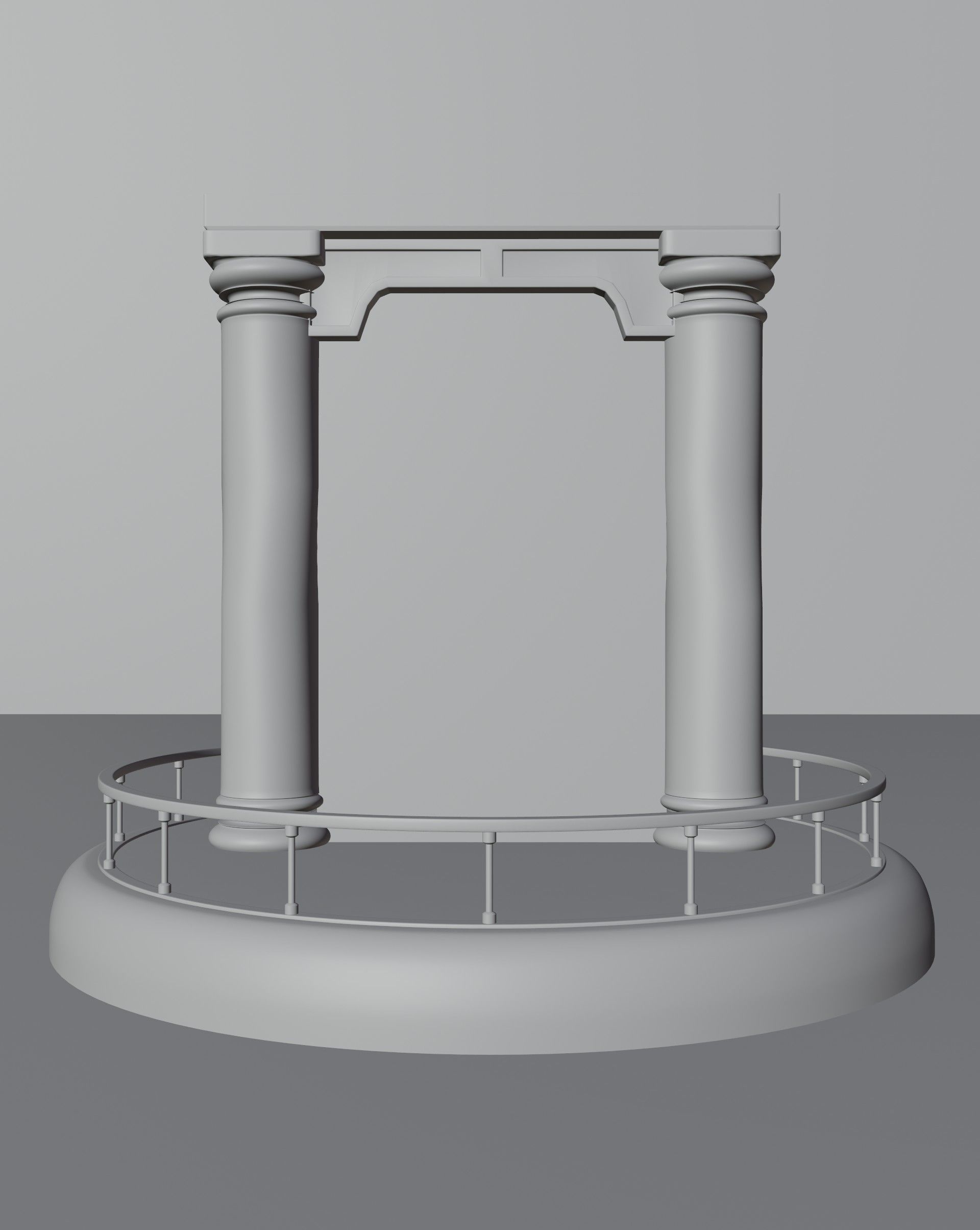 the portal statue with mushroom in middle of it 3D model_9