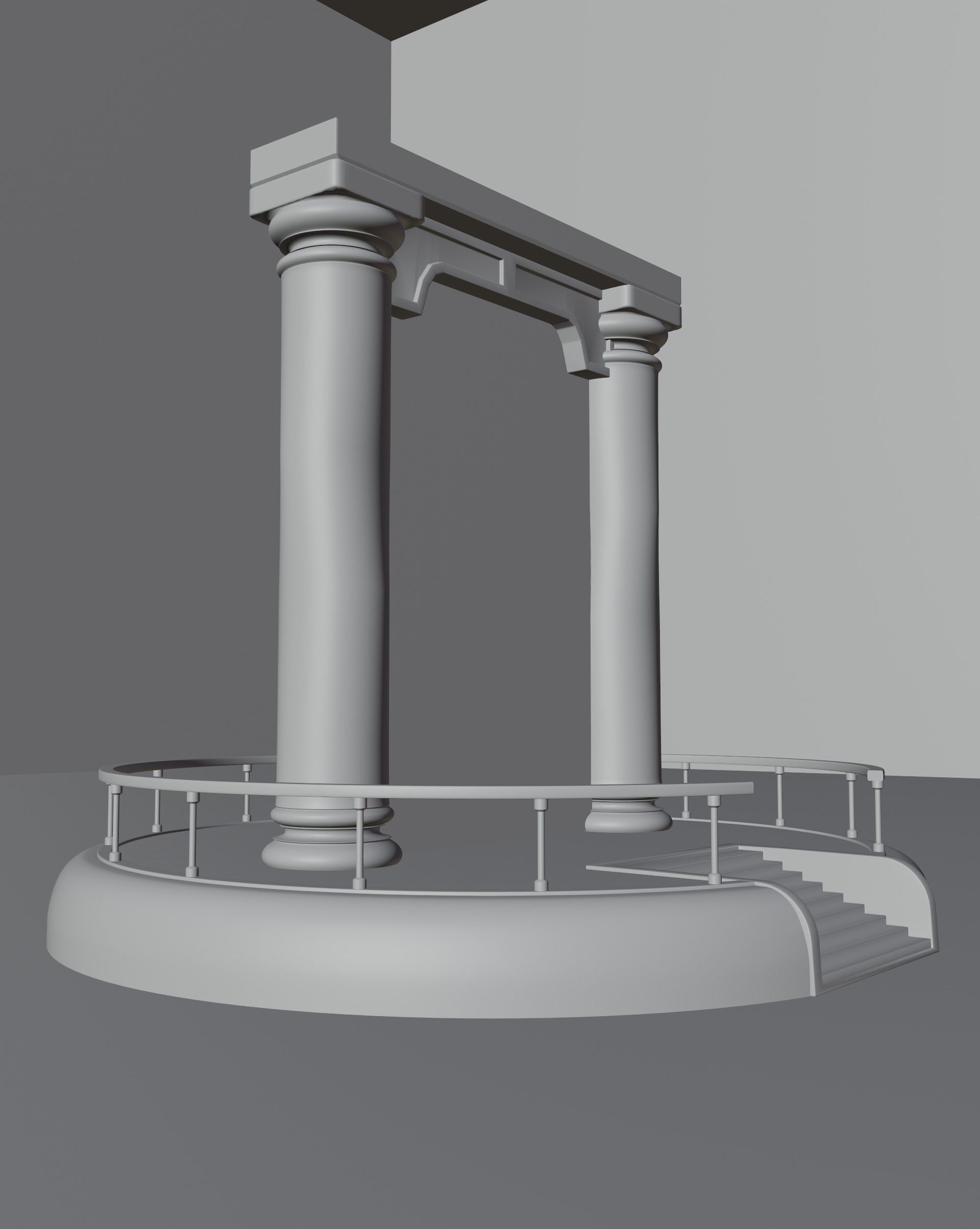 the portal statue with mushroom in middle of it 3D model_7