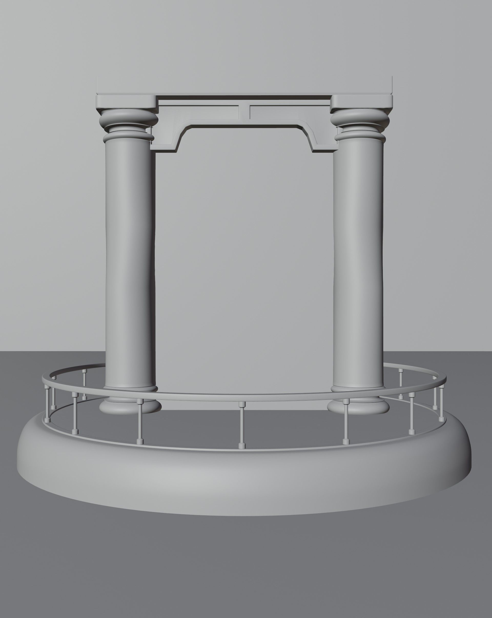 the portal statue with mushroom in middle of it 3D model_11