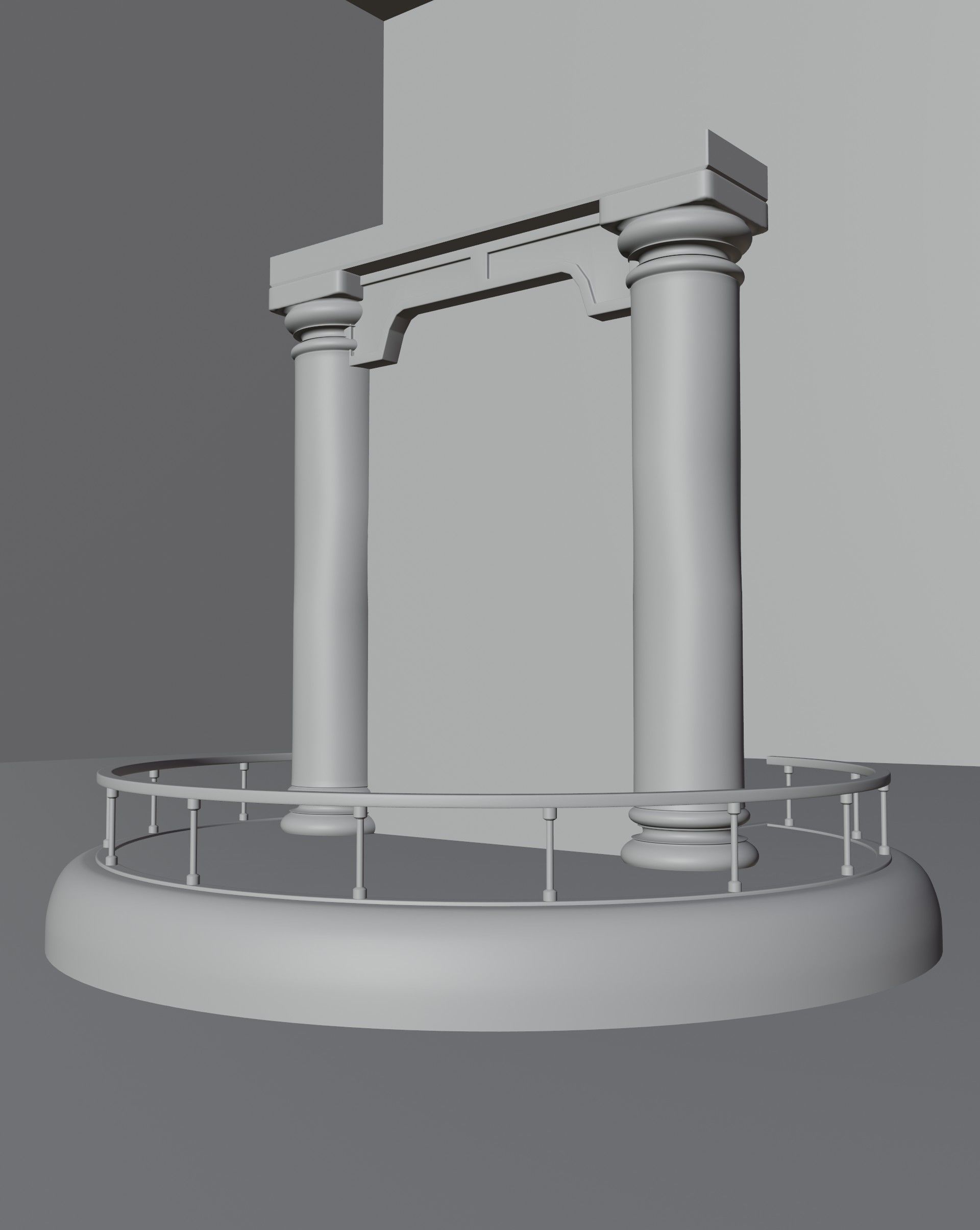 the portal statue with mushroom in middle of it 3D model_8