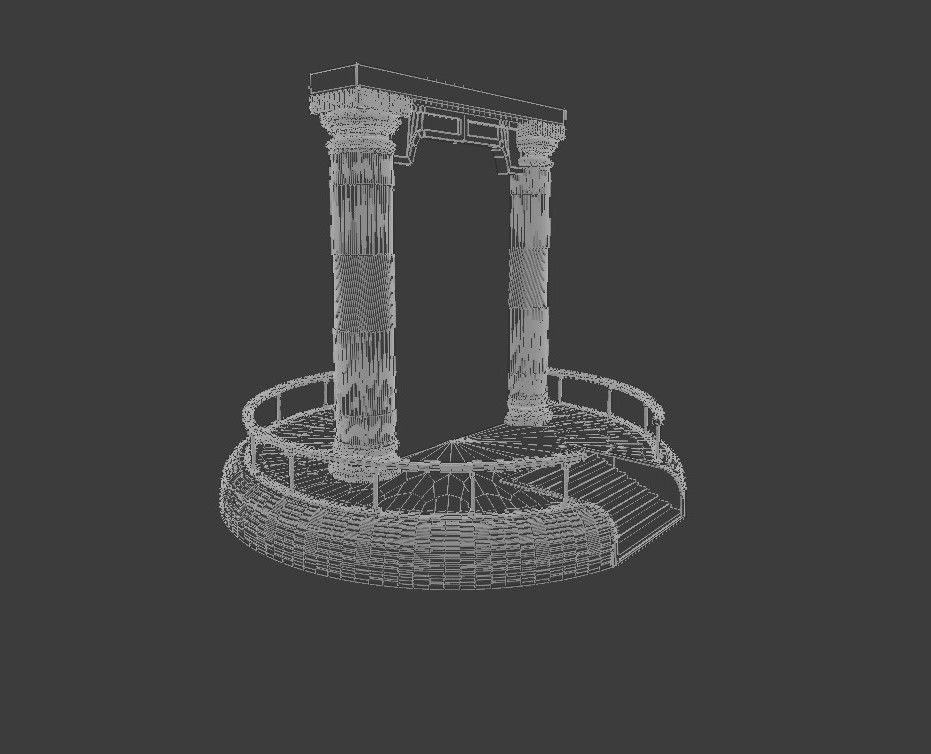 the portal statue with mushroom in middle of it 3D model_15