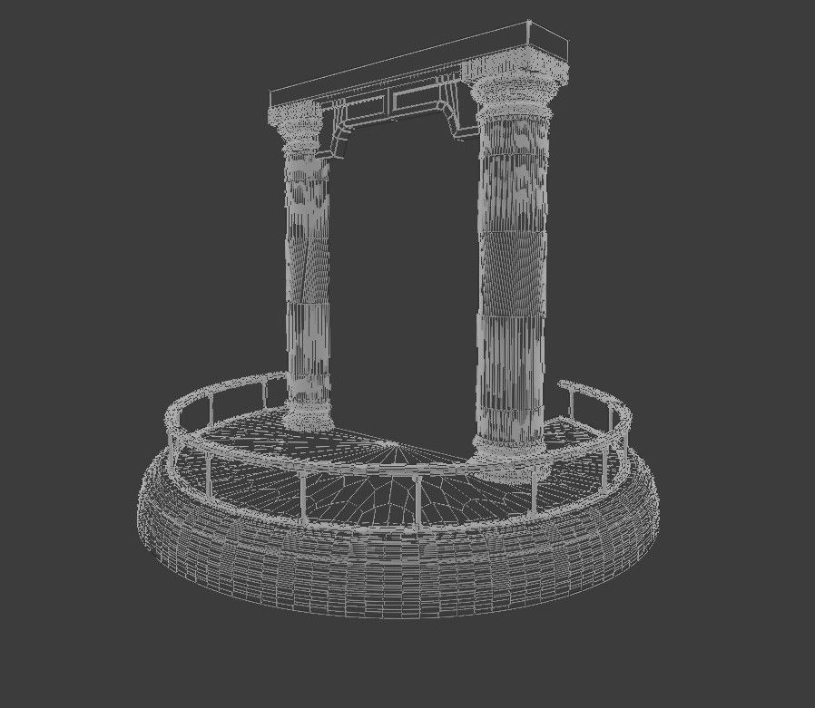 the portal statue with mushroom in middle of it 3D model_16