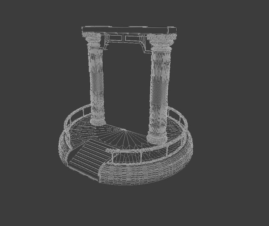 the portal statue with mushroom in middle of it 3D model_14