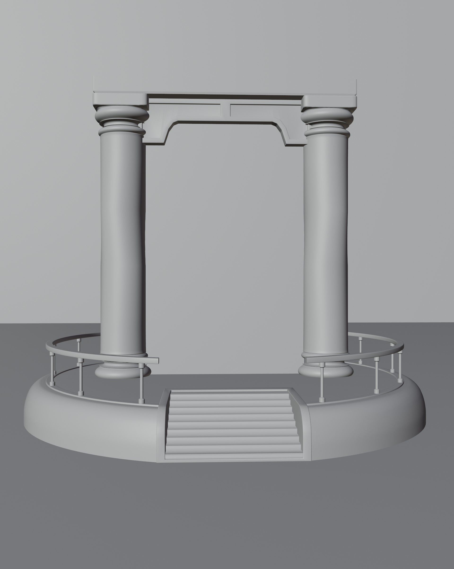 the portal statue with mushroom in middle of it 3D model_12