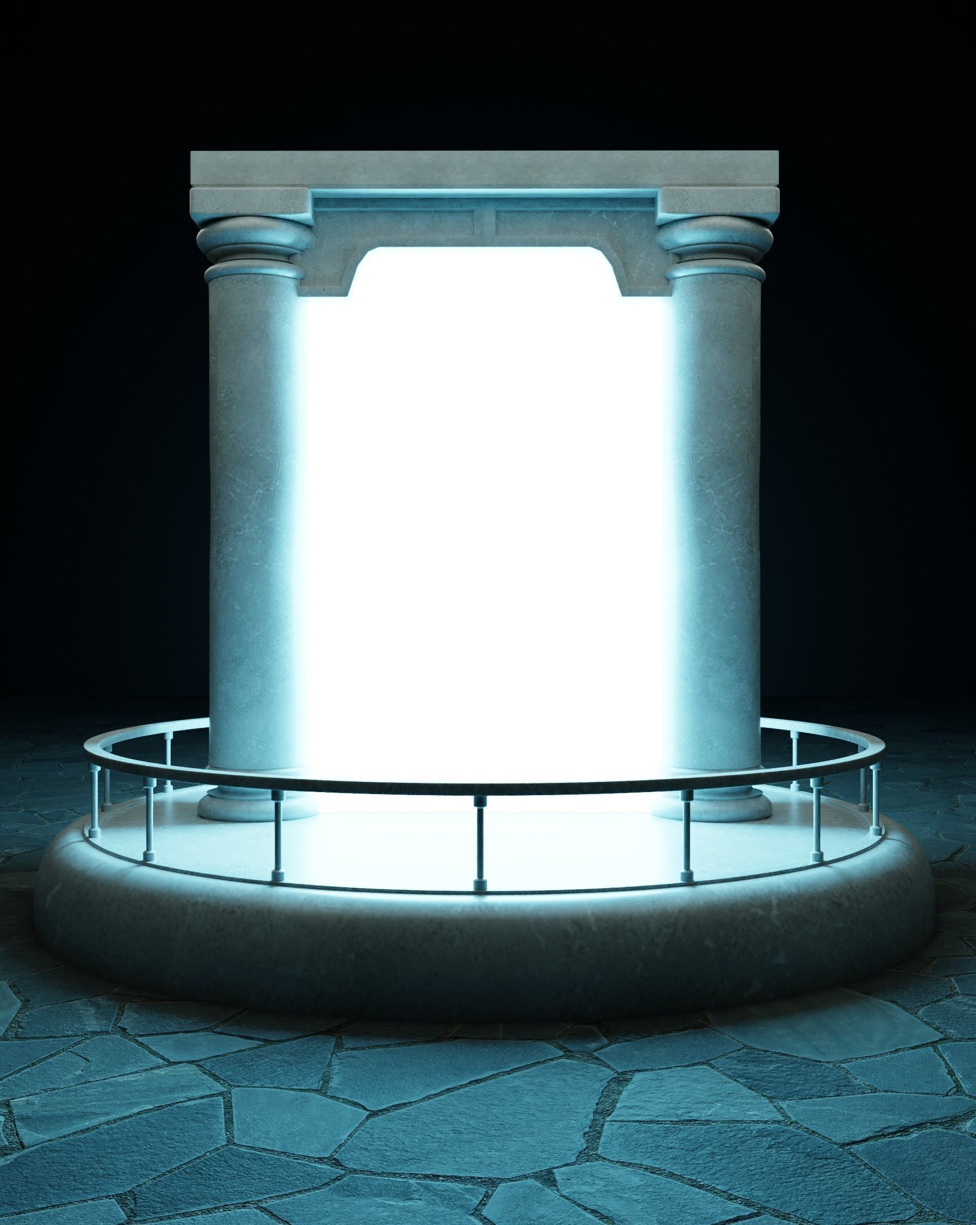 the portal statue with mushroom in middle of it 3D model_6
