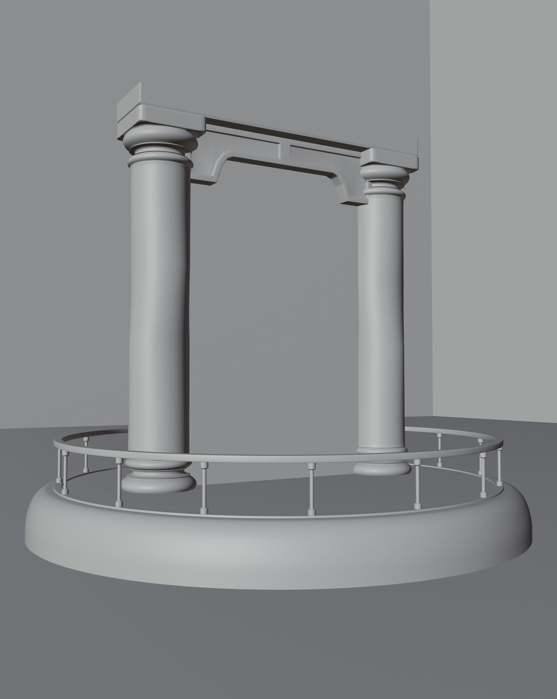 the portal statue with mushroom in middle of it 3D model_10