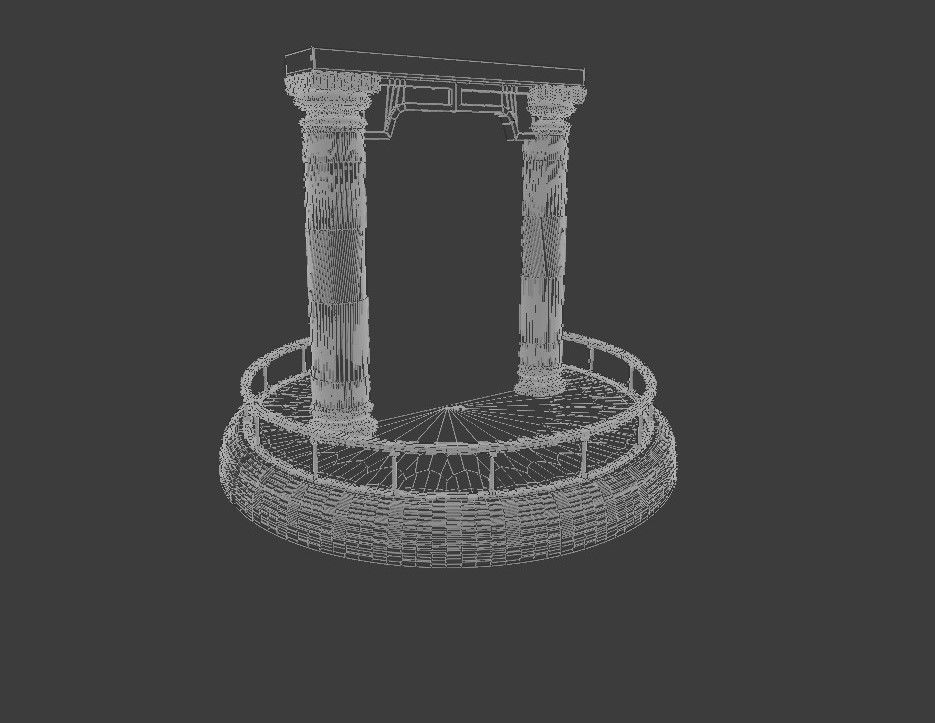 the portal statue with mushroom in middle of it 3D model_13