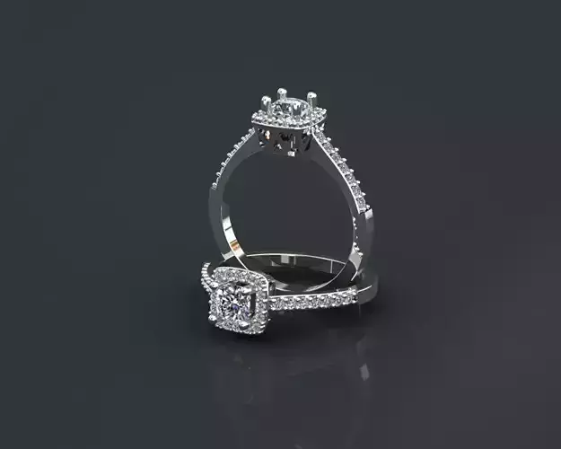 Cushion Stone Gold Ring 