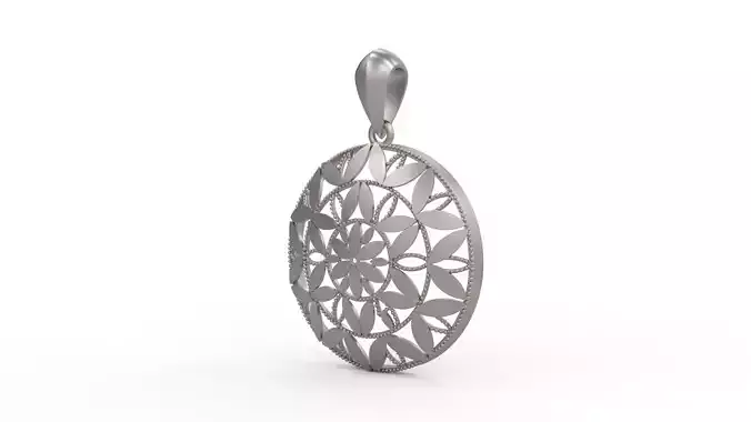 Ultra Vision Round Flower Petals Women Pendant