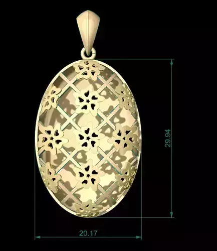 Ultra Vision Flower Pattern Box Women Pendant