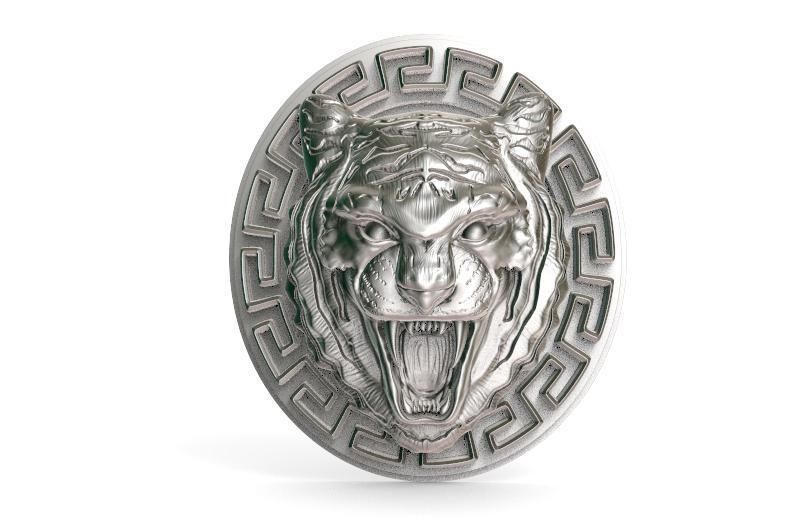 Tiger pendant 3D print model_4