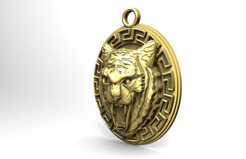 Tiger pendant 3D print model_1