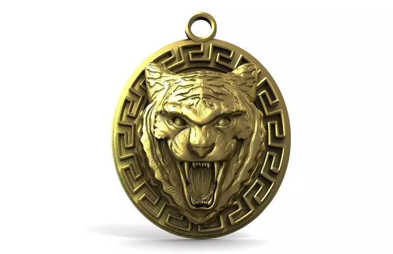 Tiger pendant 3D print model_0