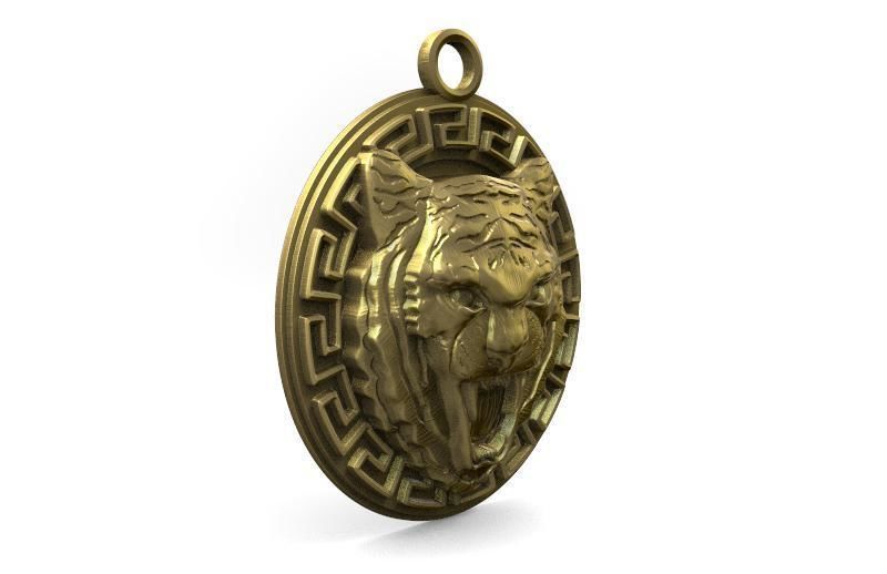Tiger pendant 3D print model_2