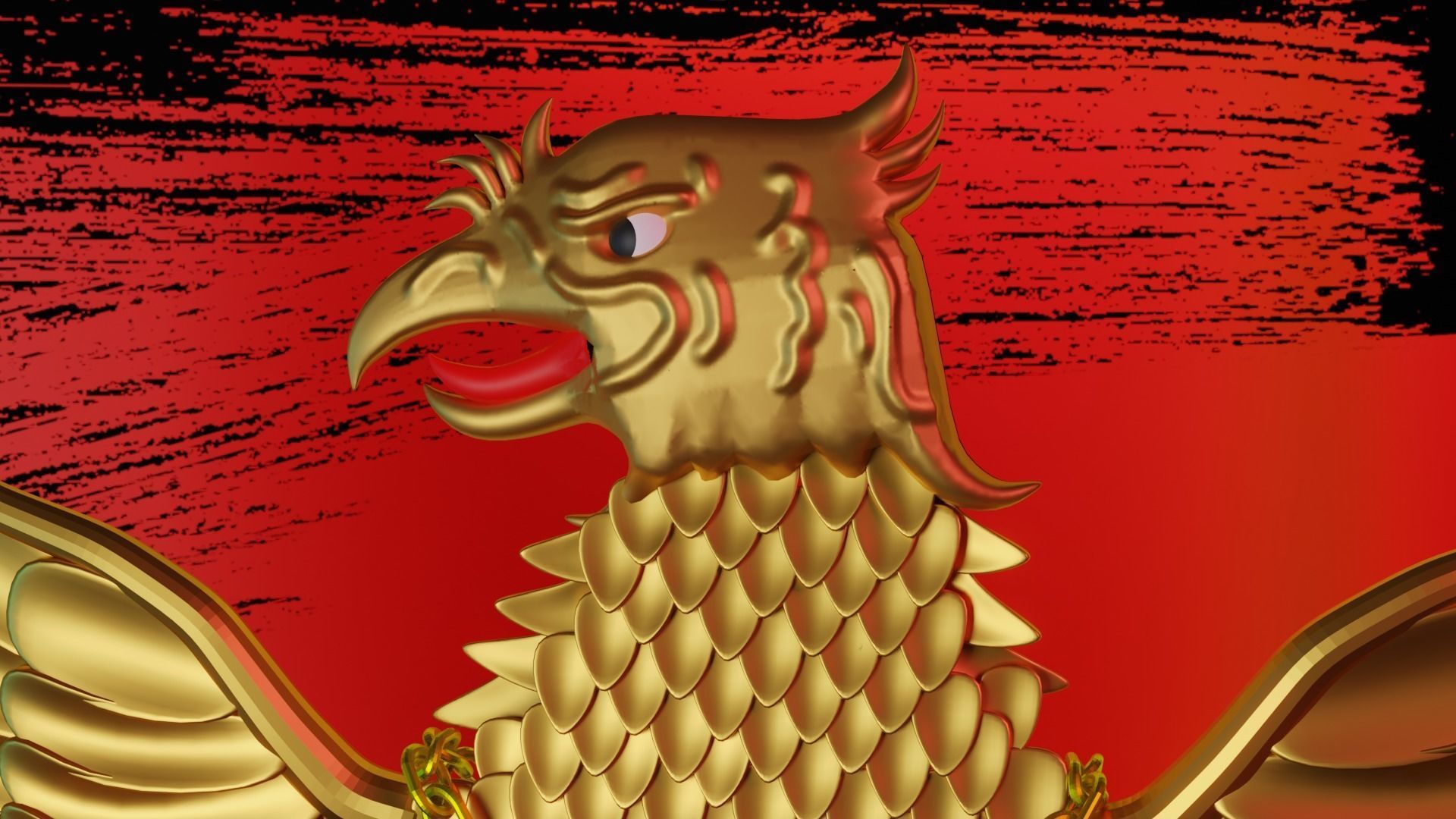 Garuda Pancasila Blender Lowpoly Isometric Low-poly 3D model_3