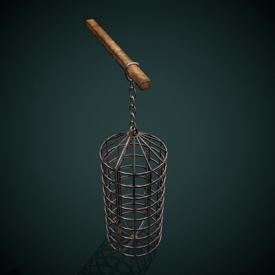 Medieval dungeon torture devices - Stocks - Rack PBR Low poly Low-poly 3D model_16