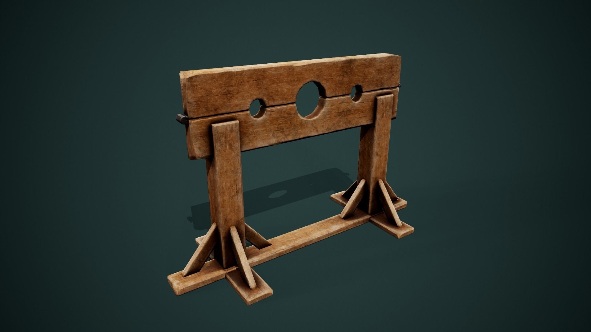 Medieval dungeon torture devices - Stocks - Rack PBR Low poly Low-poly 3D model_2