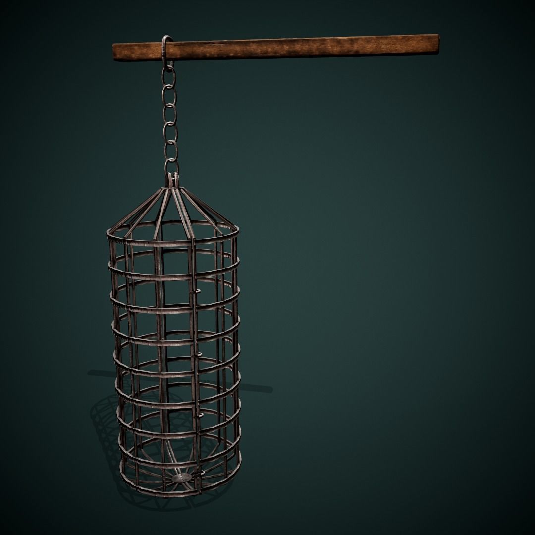 Medieval dungeon torture devices - Stocks - Rack PBR Low poly Low-poly 3D model_3