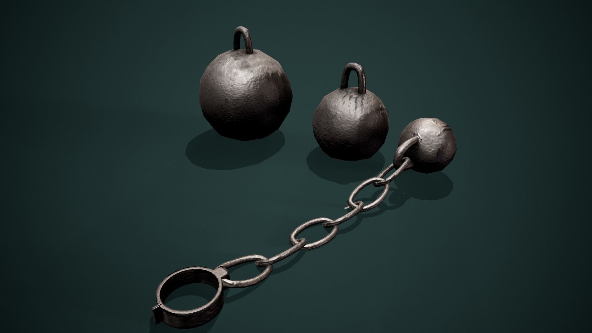 Medieval dungeon torture devices - Stocks - Rack PBR Low poly Low-poly 3D model_13