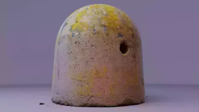 Concrete road bollards 02 high-poly 3D model