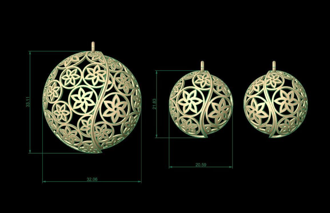 Ultra Vision Circular Ying Yang Flower Earring and Pendant Set 3D print model_1