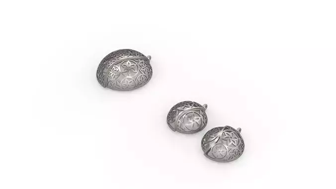 Ultra Vision Circular Ying Yang Flower Earring and Pendant Set