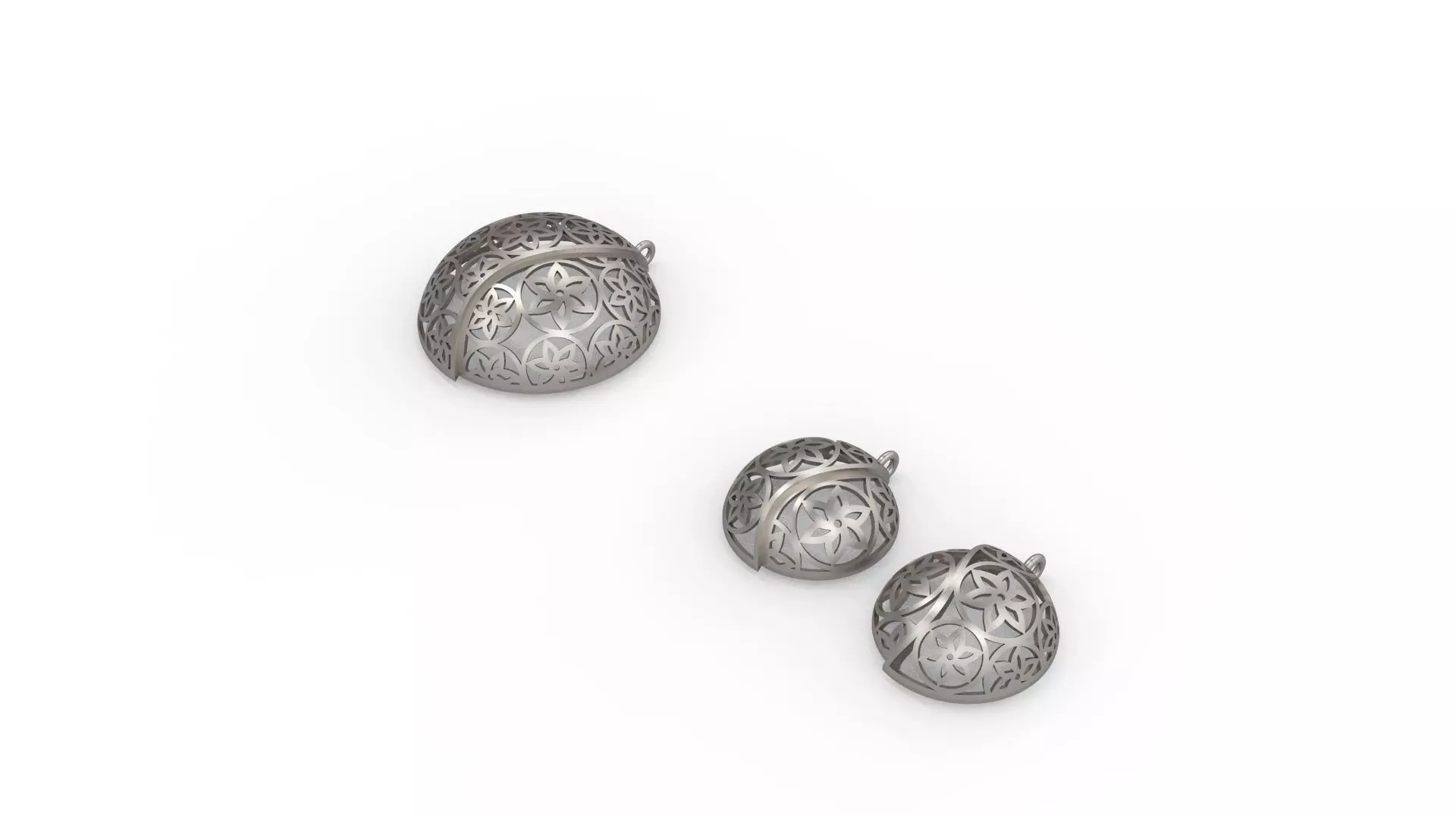 Ultra Vision Circular Ying Yang Flower Earring and Pendant Set 3D print model_0