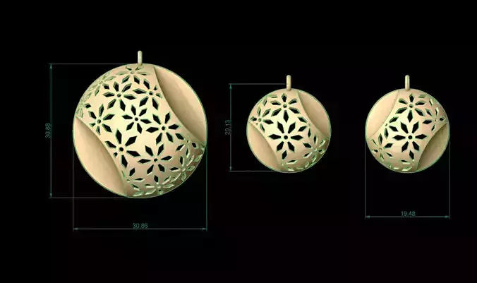 Ultra Vision Oval Set - Earring and Pendant Set 3D print model