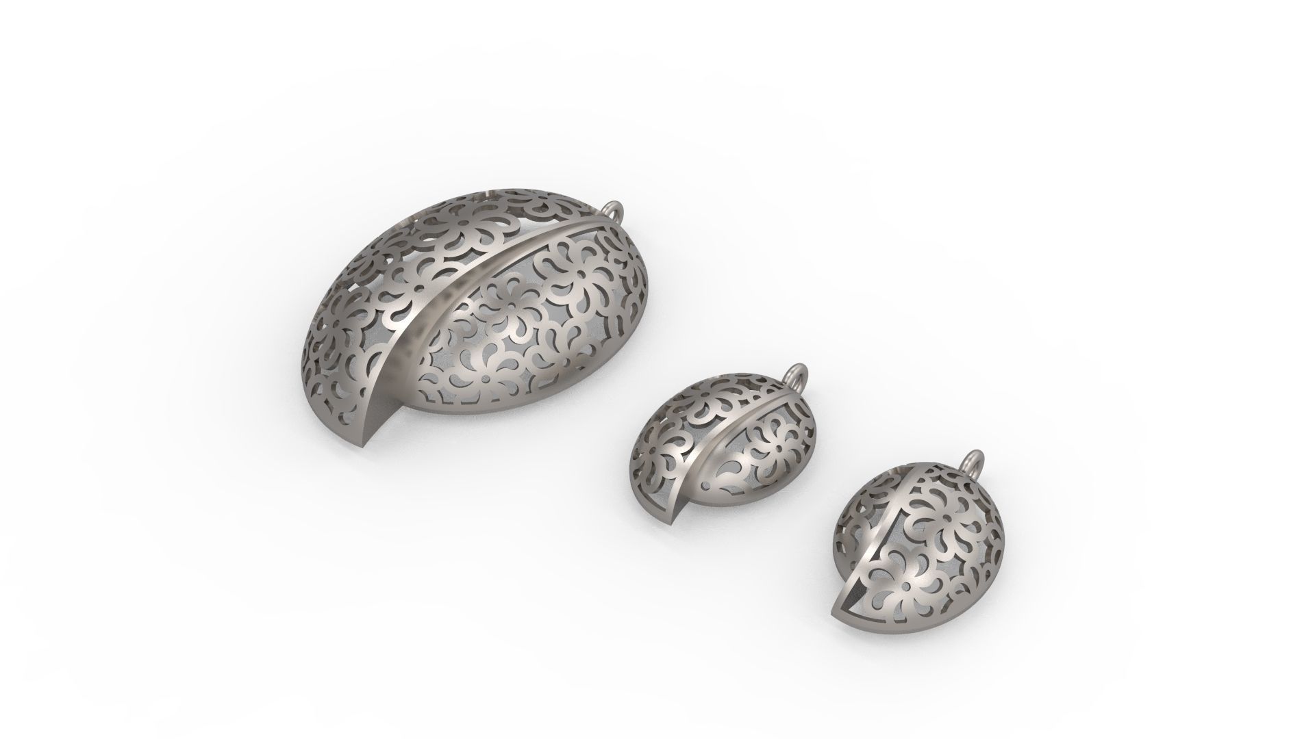 Ultra Vision Flower Leaf Earring and Pendant Set 3D print model_3