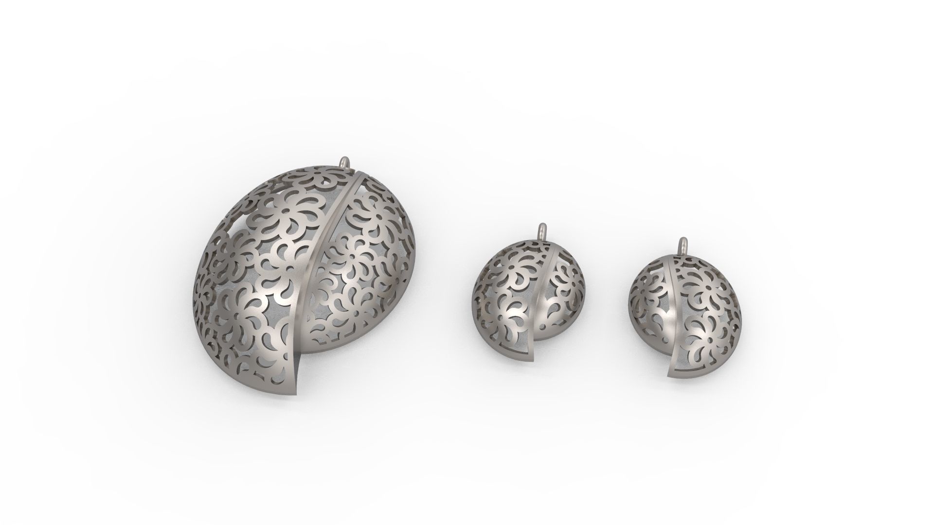 Ultra Vision Flower Leaf Earring and Pendant Set 3D print model_7