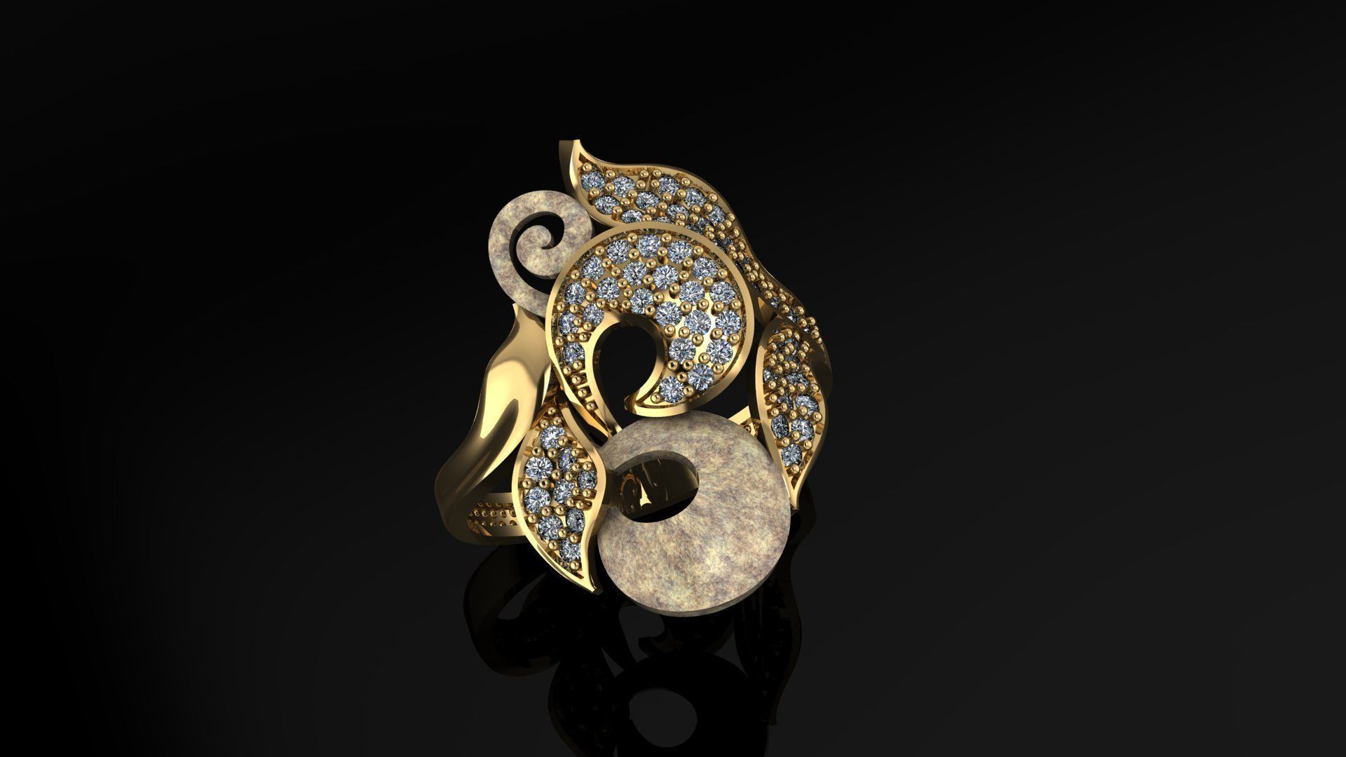ring gold  3D print model_2