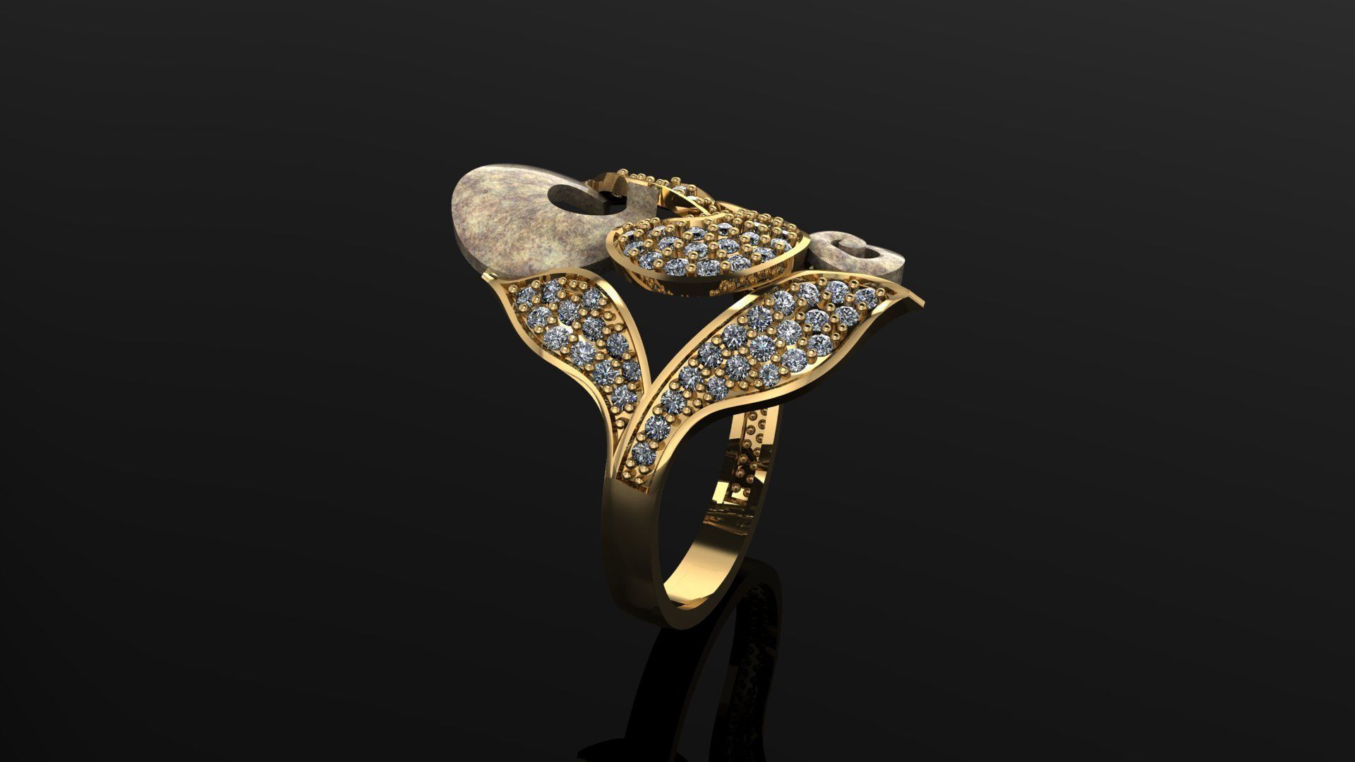 ring gold  3D print model_4