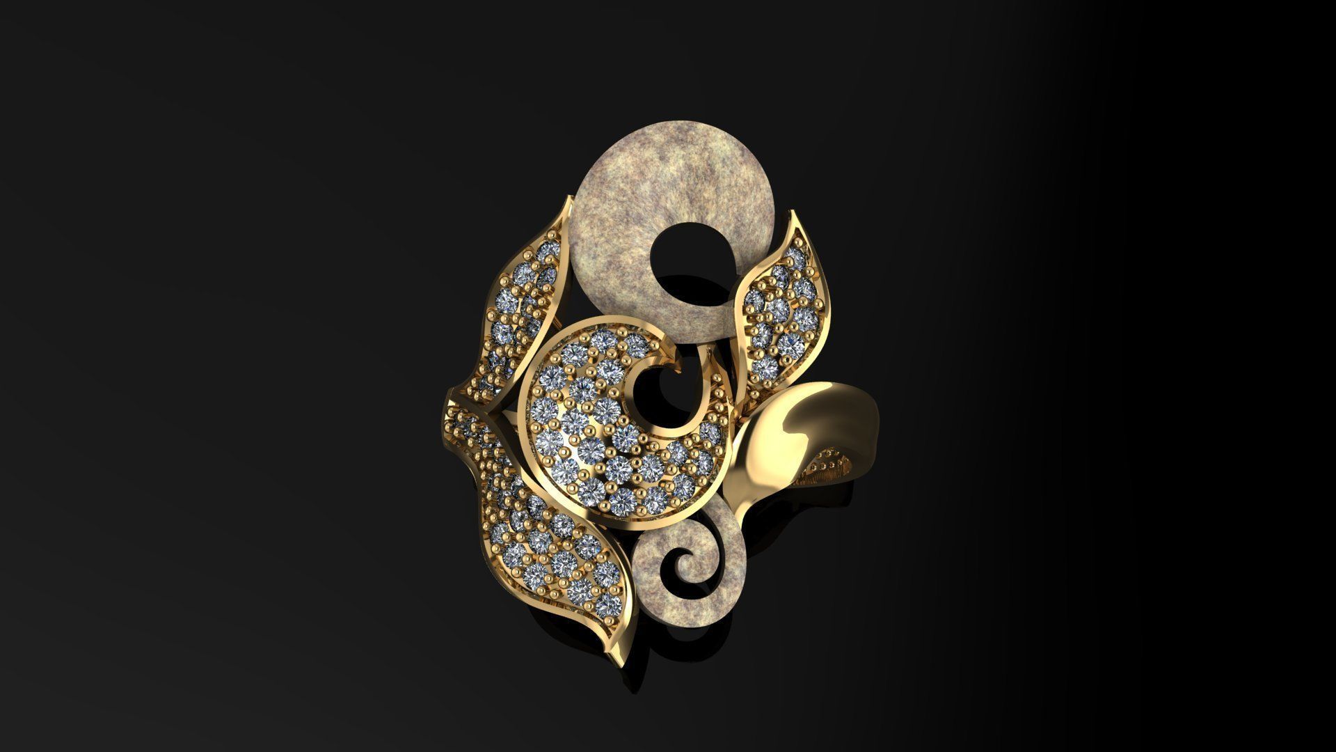 ring gold  3D print model_3