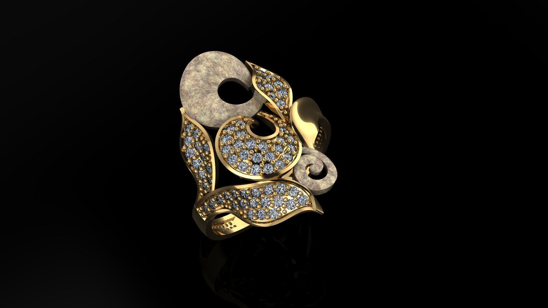 ring gold  3D print model_1