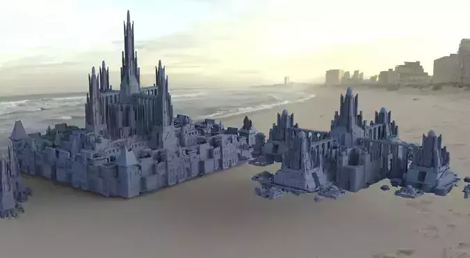 Babylon collection 2 castle made of sand on beach