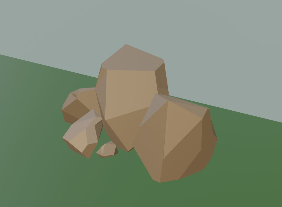 Simple Stones low-poly Low-poly 3D model_1