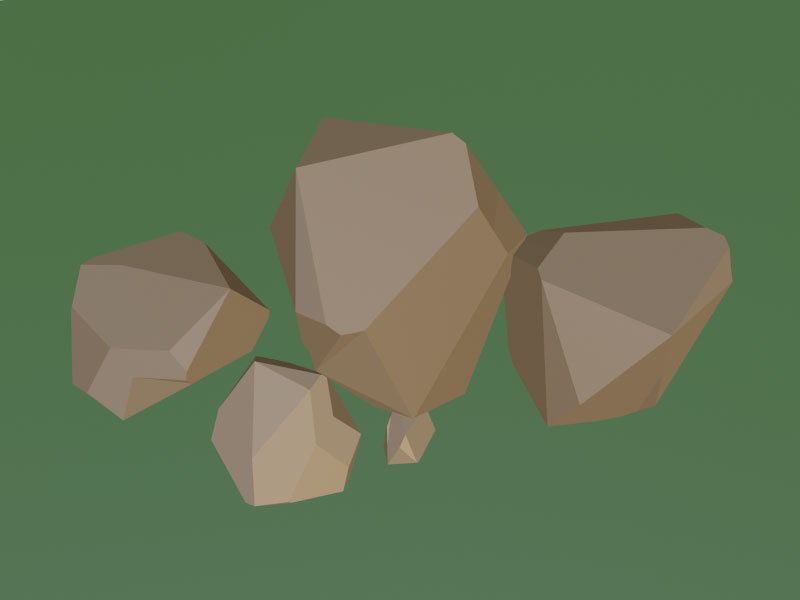 Simple Stones low-poly Low-poly 3D model_3