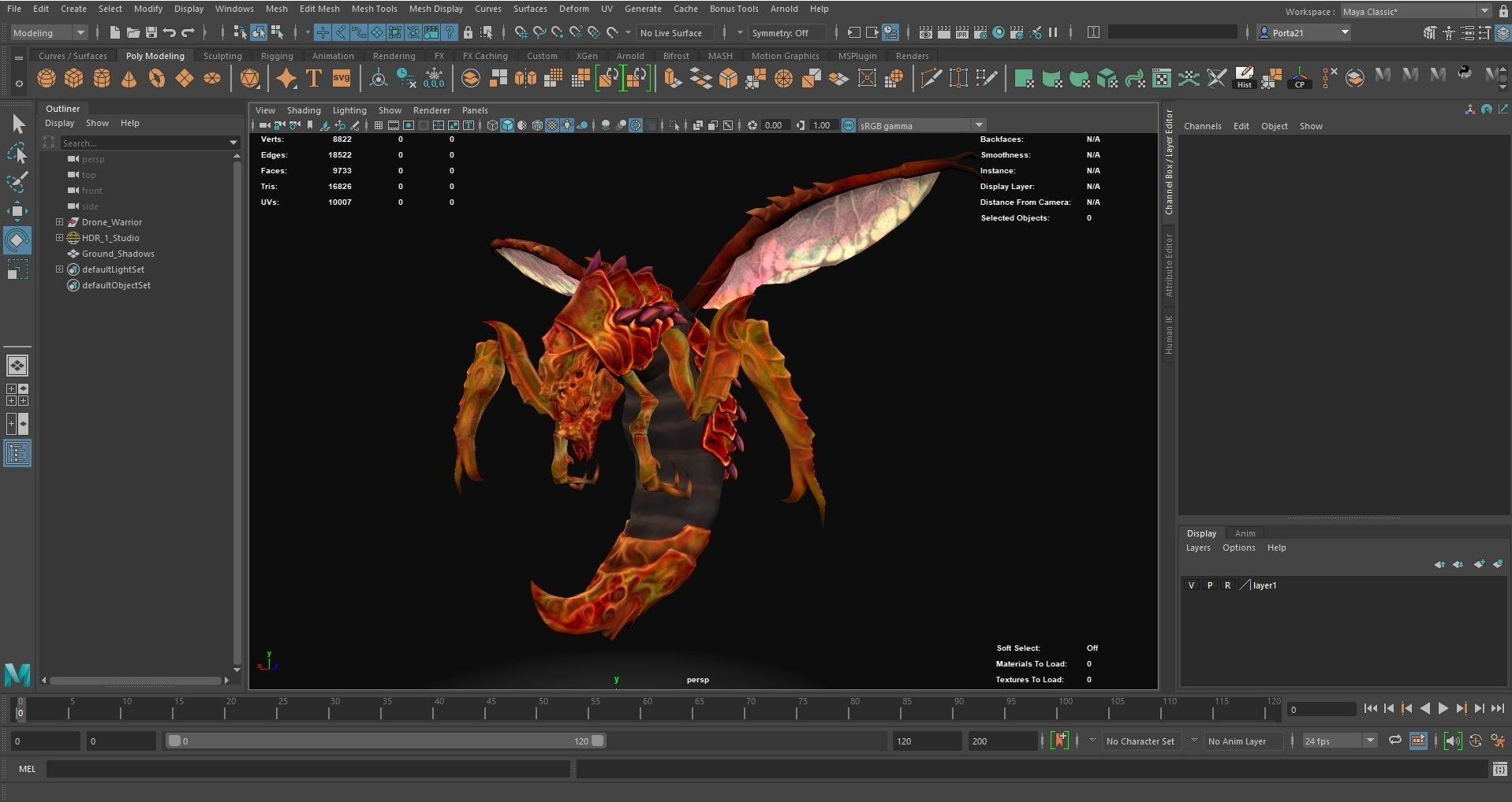 Drone Warrior  Low-poly 3D model_4