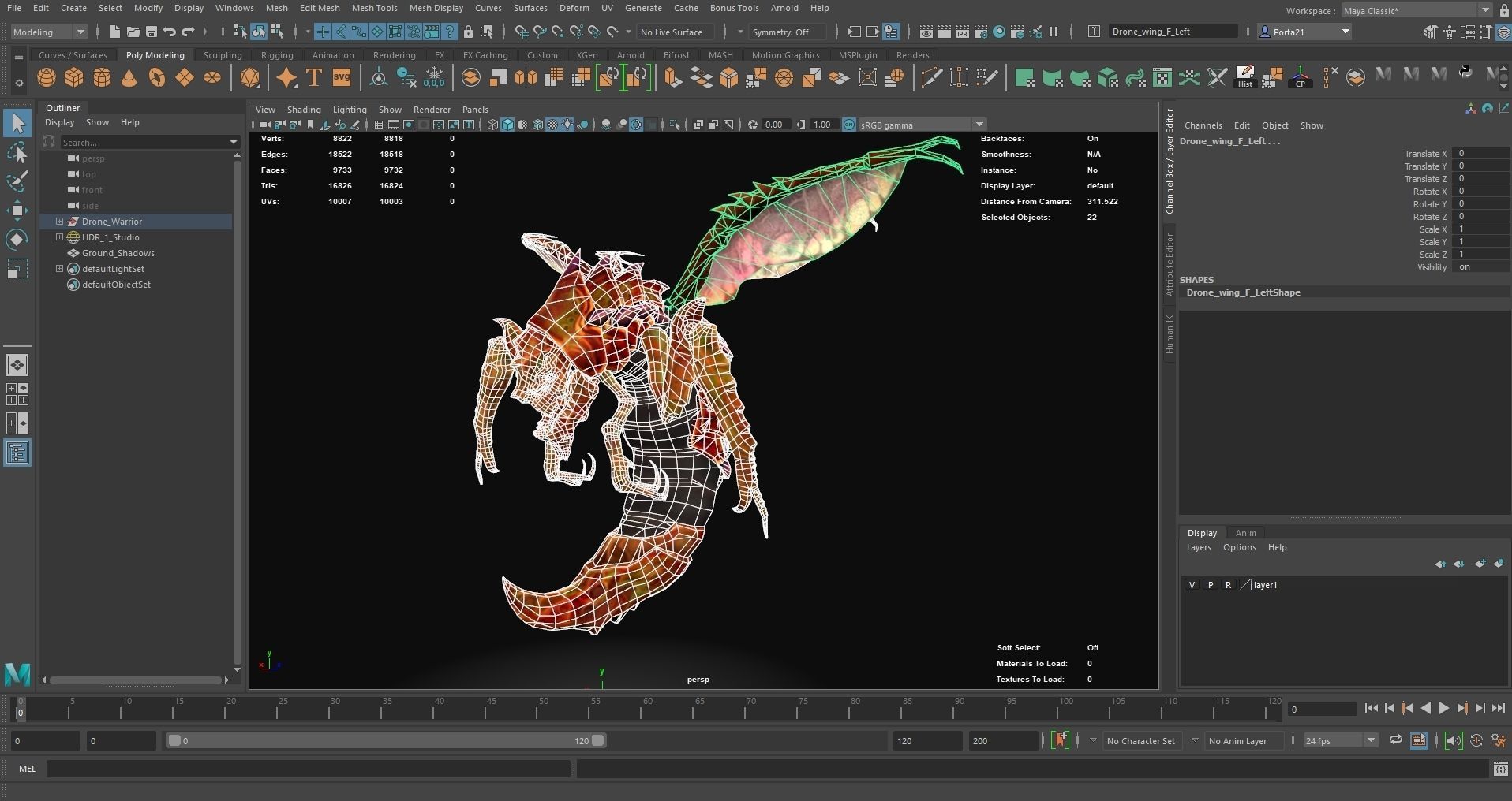 Drone Warrior  Low-poly 3D model_5