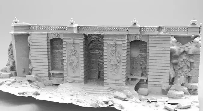 Gothic wall building entrance