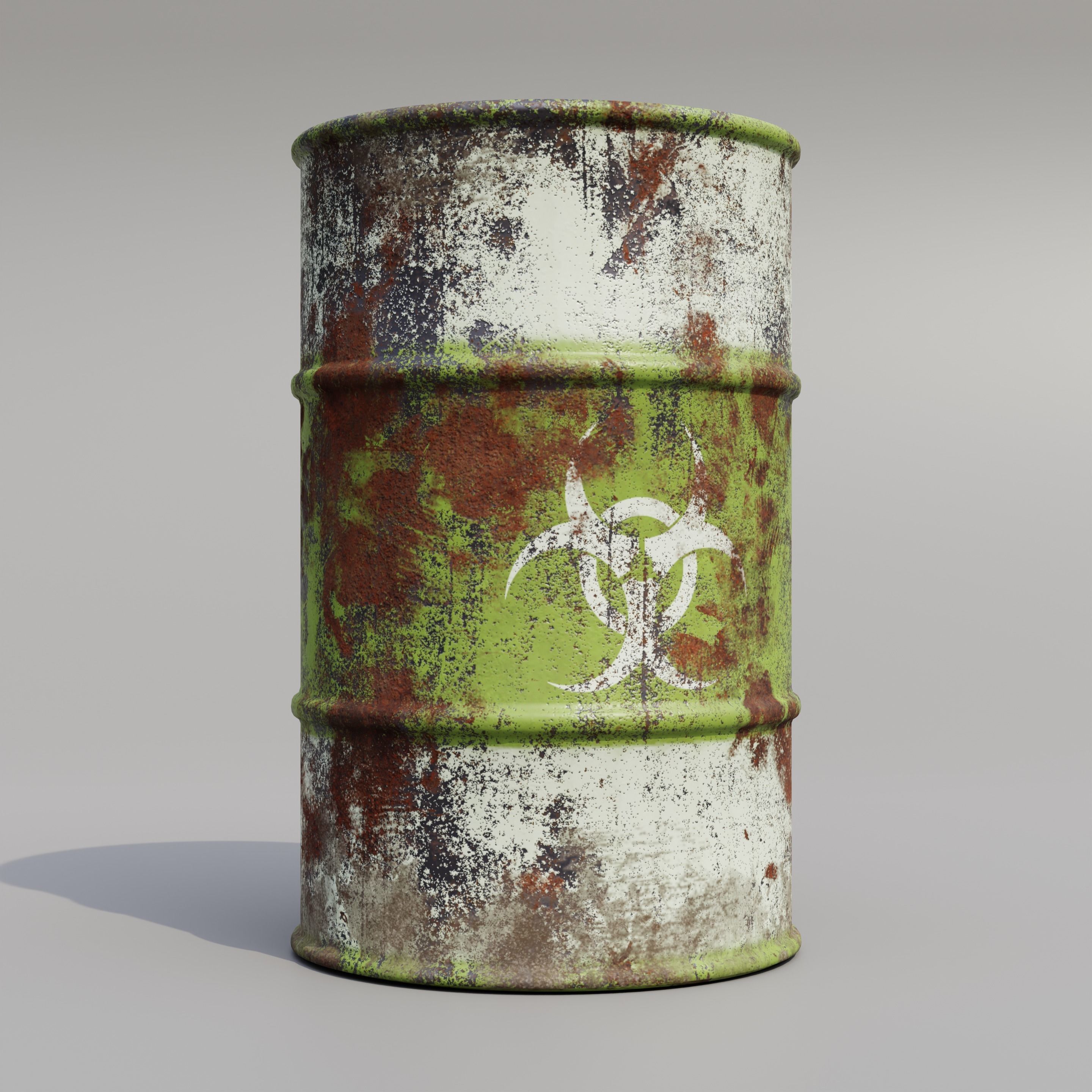 Metal barrels low poly collection  Low-poly 3D model_4