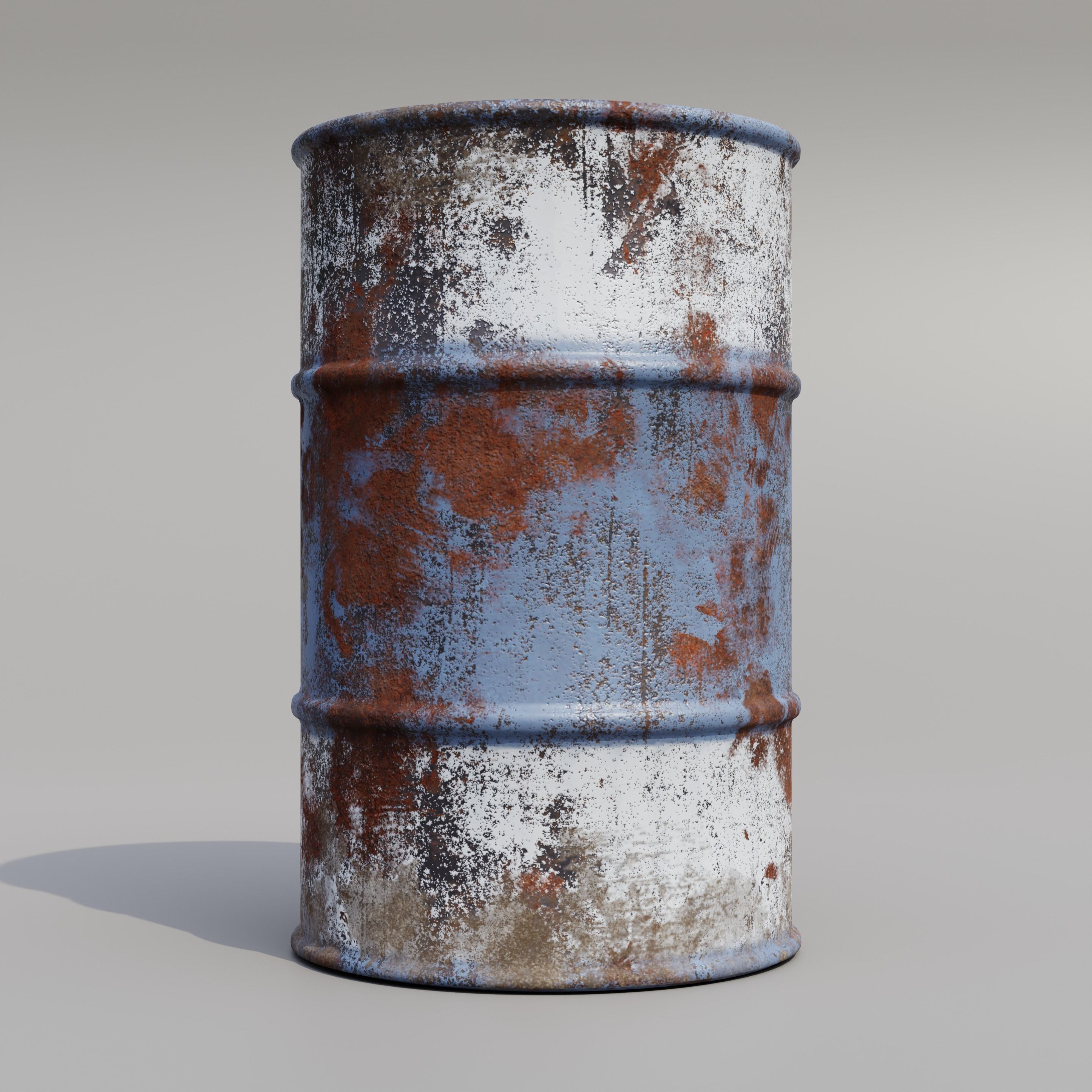Metal barrels low poly collection  Low-poly 3D model_2