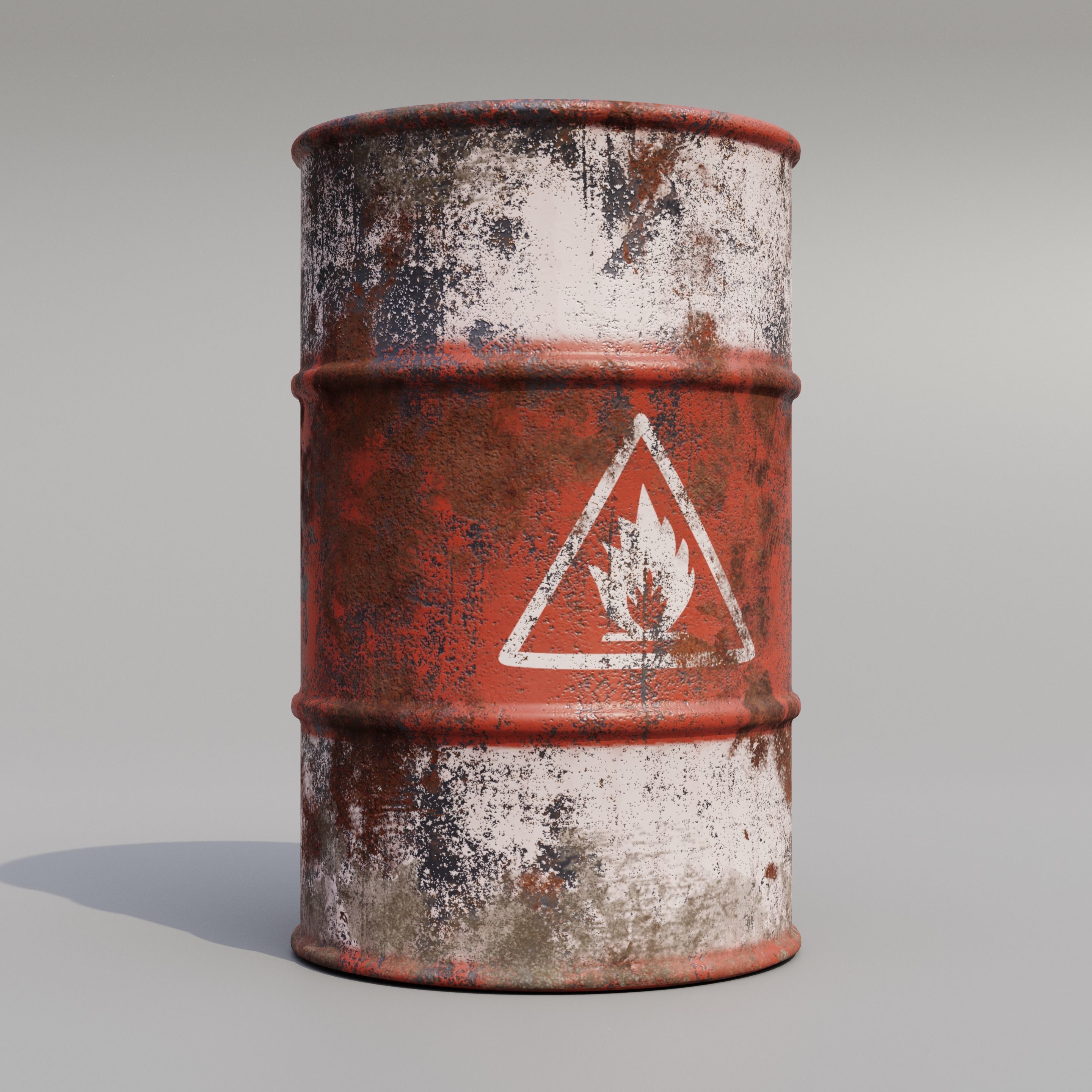 Metal barrels low poly collection  Low-poly 3D model_1