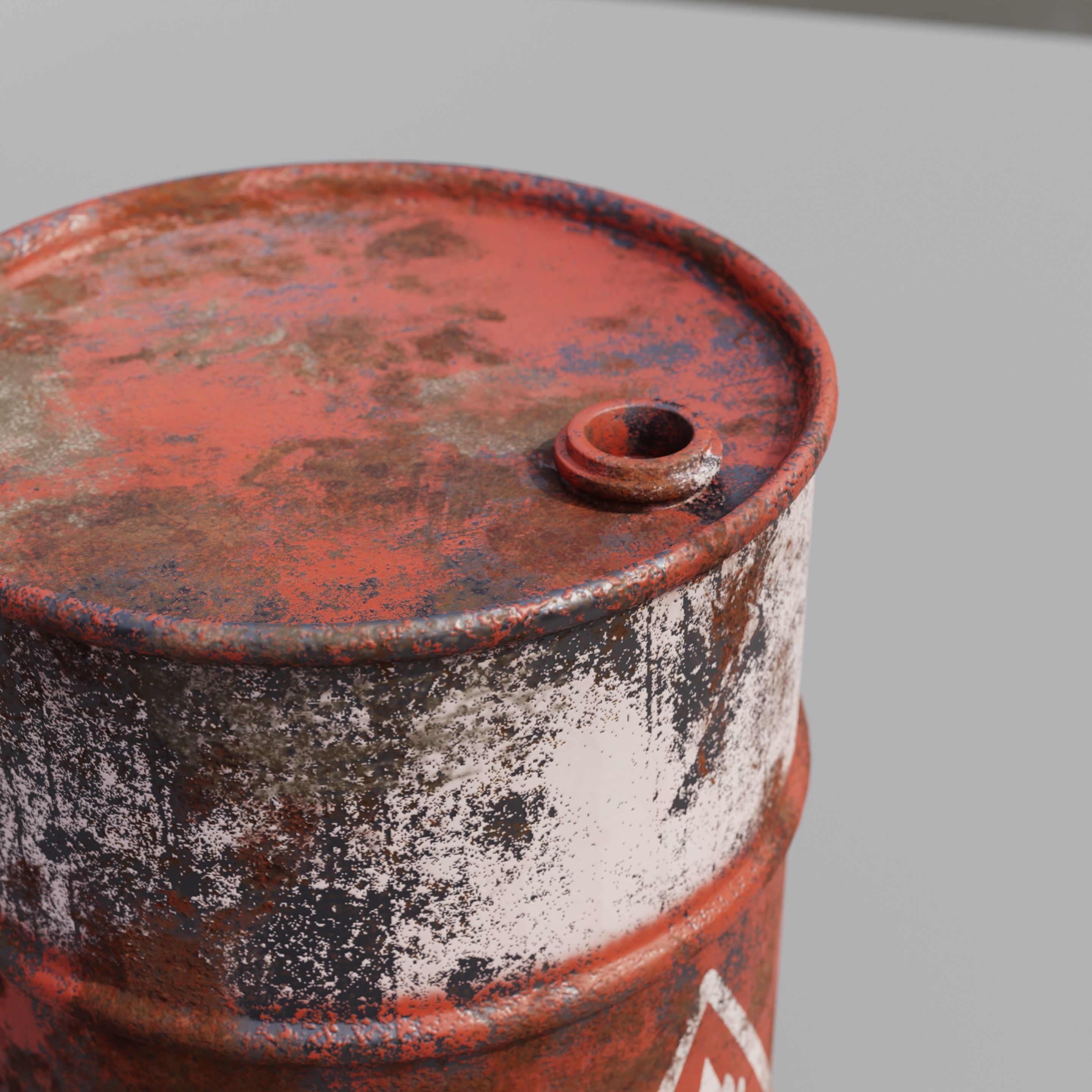 Metal barrels low poly collection  Low-poly 3D model_7