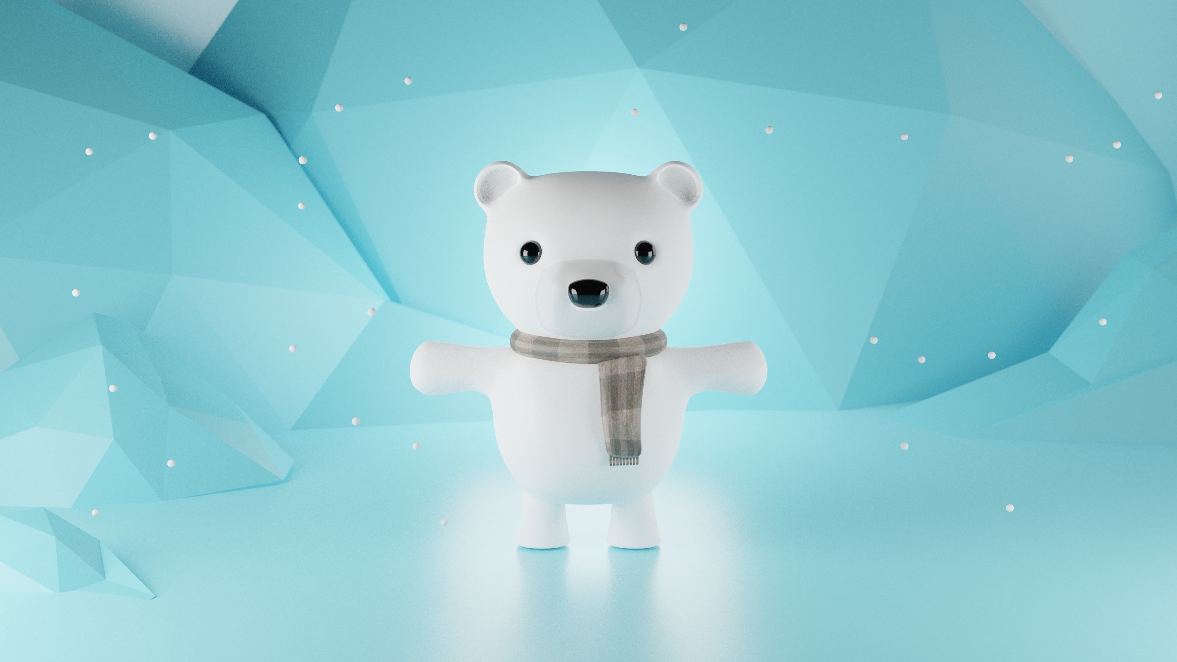 3D Character Teddy Bear Snow Bear 3D illustration 3D model_5